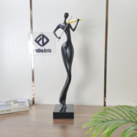 Statue d'art minimaliste italienne en forme de violon 80x22x13cm pour la décoration intérieure, escalier, couloir et hall d'entrée - Livraison rapide DDP