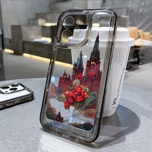 Rétro Château Rouge Fleur Impression Antichoc Espace TPU <span class=keywords><strong>Housse</strong></span> de Téléphone Portable pour Iphone 8 X Xr Xs 11 12 13 14 15 16 17 Pro Max - Product Image 2
