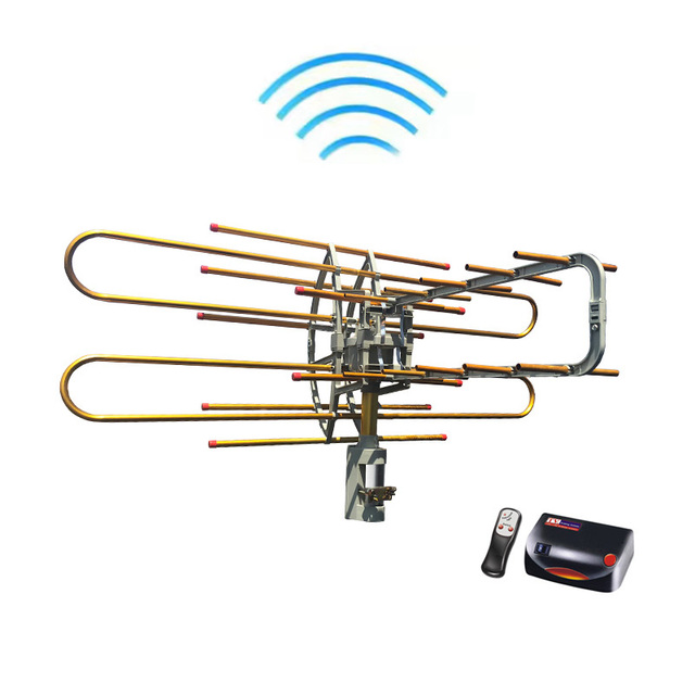 Digital HDTV Outdoor Antenna with 360 Degree Motor Rotor Wireless Remote Controlled