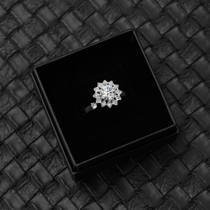 Bague ajustable et rotative en moissanite tournesol 1 carat 6,5 mm ronde D VVS1 plaqué or 18 carats, bijoux de mariage pour femmes, vente en gros personnalisée - Product Image 5