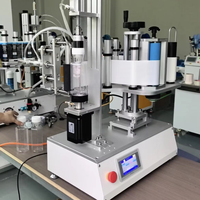 Machine d'étiquetage semi-automatique pour bouteilles verticales carrées non standard et irrégulières en métal/verre