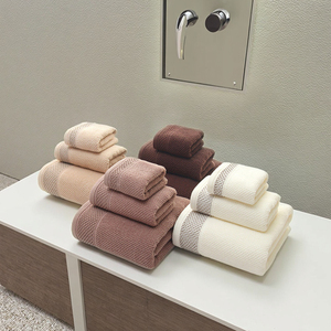 Whosale 100% cotton Spa khách sạn Khăn tắm thiết lập tay Khăn mềm mại và mạnh mẽ hấp thụ nước 600gsm biểu tượng tùy chỉnh - Product Image 2