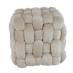 Modern Nordic Luxury Small Upholstered Ottoman Foot Stool Soft Ottoman <strong>Pouffe</strong> - Product Image 3