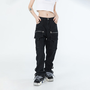 Baggy — jean à jambes larges pour hommes, pantalon Streetwear ample et droit, Hip-Hop décontracté, <span class=keywords><strong>Skateboard</strong></span>, collection - Product Image 5
