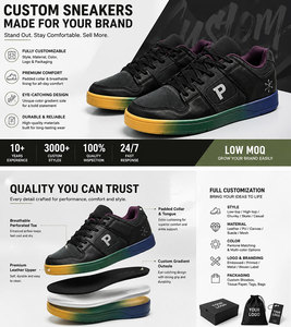 Baskets classiques en cuir de qualité supérieure pour hommes, style basketball, basses, mode urbaine, skateboard, faible MOQ, logo personnalisé, chaussures de créateur - Product Image 3