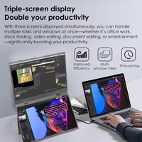 Moniteur portable double écran IPS 1080p transfrontalier, écran 18,5 pouces, configuration triple écran à câble unique, série professionnelle tactile