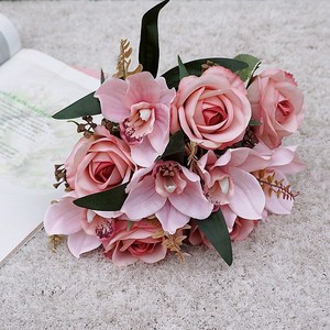 Miniramo de rosas artificiales para decoración del hogar, <span class=keywords><strong>10</strong></span> tenedores, <span class=keywords><strong>10</strong></span> unidades - Product Image 3