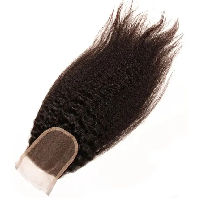 लोकप्रिय उत्पाद पारदर्शी एचडी फीता बंद पूर्ण काले किंकी सीधे बालों के विस्तार की बिक्री 8%