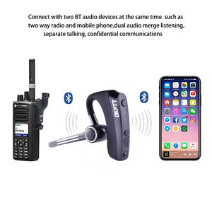 سماعة أذن لاسلكية بلوتوث DKPTT E2 مع خطاف للأذن وزرين للضغط للتحدث للمكالمات الهاتفية والاتصال اللاسلكي ثنائي الاتجاه - Product Image 2