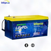 Batterie à décharge profonde robuste 48V 300AH 15KW Grade A LiFePO4 pour VR avec BMS intelligent Bluetooth, borne M8, 6000 cycles, CE RoHS IP67, OEM ODM
