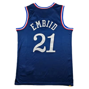 Jersey Bola Basket Edisi Kota Berkualitas Tinggi Jahitan Bordir Joel Embiid 0 Tyrese Maxey Musim Baru 2026 - Product Image 3