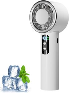 Ventilateur portable USB mini à affichage numérique, 100 vitesses, haute vitesse, 3000 mAh, refroidissement par air, compresse froide, réfrigération - Product Image 6