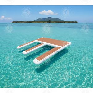 Quai de jet-ski en forme de E double rampe de ponton personnalisée quai marin gonflable pour plages côtières marinas amateurs de sports nautiques - Product Image 1