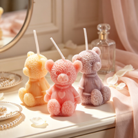 Bougie décorative en forme d'ours mignon, bougie artisanale en cire, décoration d'intérieur, article cadeau, OEM, marque privée