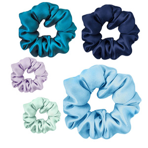 100% Charmeuse vente en gros logo personnalisé 19mm en vrac soie étiquette crème café Vintage français cravates dame cheveux chouchous accessoire - Product Image 5