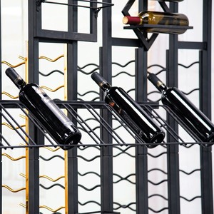 Casier à Vin Minghou Mural en Métal Personnalisé, Support Suspendu pour Bouteilles de Vin, Étagère de Présentation et d'Organisation Décorative pour <span class=keywords><strong>Cave</strong></span> à Vin - Product Image 3