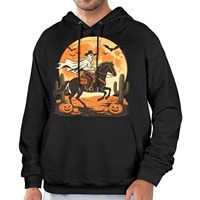 Hoodie Kasual Katun USA Stock, Sweatshirt Fleece Tebal Helloween Satu Sisi Dropshipping Katun/Poliester untuk Pria