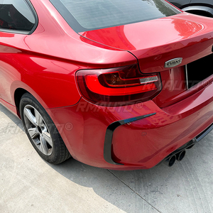 For 2016-2021 BMW F87 M2 Rear Bumper Canard Splitter Fin Cover Side <b>Wing</b> Spoiler Sticker Car Accessories Glossy <b>Black</b> Carbon - Product Image 5
