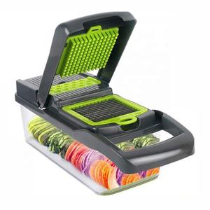 Cortador de verduras <span class=keywords><strong>profesional</strong></span> de acero inoxidable, cortador de cebolla multifunción con contenedor - Product Image 1