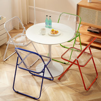 Chaise pliante transparente élégante maison magasin maquillage tabouret à la mode chaise de salle à manger Internet célébrité Photo pliable