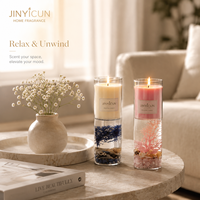 Bougie parfumée décorative personnalisée en cire de soja et en cire de gelée dans un bocal en verre, bougie à l'arôme océanique pour boutique de cadeaux, décoration intérieure, OEM, marque privée
