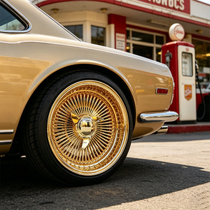 <span class=keywords><strong>Jantes</strong></span> de voiture classiques en acier chromé, <span class=keywords><strong>jantes</strong></span> à rayons rétro de luxe, brillantes, 5 trous, entièrement dorées, 13 pouces, <span class=keywords><strong>jantes</strong></span> à rayons 13x7, roues à rayons. - Product Image 1