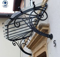 Auvent pour porte HDG Handicrafts, style classique HDG, auvent en fer forgé sur mesure, anti-corrosion, pour villa