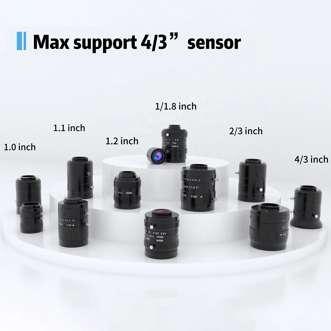 Lensa CCTV kamera C mount industri sudut lebar fokus tetap 8mm untuk inspeksi mesin rekaman