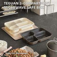 Boîte alimentaire jetable biodégradable avec couvercle haut, à compartiments simples ou doubles, en pulpe de cellulose