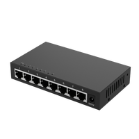 Switch Ethernet Gigabit de Alta Velocidad de 8 Puertos, Sin Gestión, Sin PoE, Carcasa Metálica, Diseño Sin Ventilador, Red Estable Full Duplex