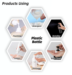 ขวดแชมพูเปล่าขนาด 500 มล. หรูหรา ขวดปั๊มโลชั่นพลาสติก PET ใส พิมพ์สกรีน - Product Image 6