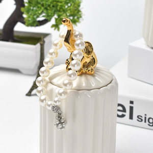 Nordique créatif mariage accompagnant cadeau émaillé en céramique artisanat galvanoplastie stockage pot ménage décoration Vase - Product Image 5