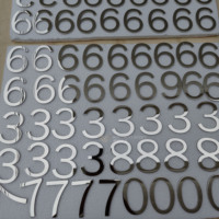 Chiffres solides en nickel plaqué miroir haute luminosité |   Signalétique architecturale en acier inoxydable 304 résistant à la corrosion