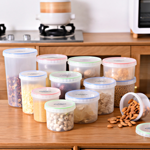 Maison Cuisine Garde-manger Conteneur de stockage des aliments Aliments frais Fruits Haricot sec Plus Taille Rond Boîte en plastique pour aliments - Product Image 6