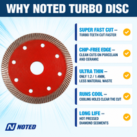 Lame diamantée turbo ultra-mince à pressage à chaud pour meuleuse sans fil, pour la découpe rapide et l'acheminement lisse des panneaux de porcelaine fins, OEM