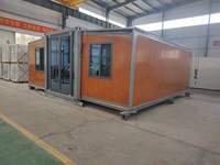Cabine préfabriquée en bois extensible 3 en 1 prête à l'emploi, 40 pieds/20 pieds, pour entrepôt, magasin, villa, hôpital, toilettes faciles