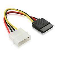 Cable de Alimentación de Alta Calidad para Disco Duro SATA de 15 Pines a IDE de 4 Pines con Cubierta de PVC y Blindaje Trenzado, Divisor en Y