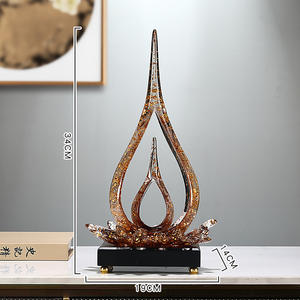 Ornement sculpté en résine époxy, artisanat moderne en forme de goutte d'eau, art populaire, décoration créative pour salon et entrée, artisanat - Product Image 3