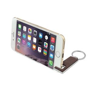 Llavero Metálico con Soporte para Teléfono, Diseño Rectangular, Acabado Plateado, Accesorio para Llaves - Product Image 3