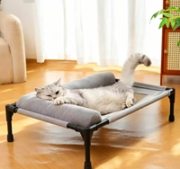 Lit de marche pour animaux de compagnie adapté aux chiens et aux chats, toute l'année, été, résistant à l'humidité, amovible, lavable, surélevé, hors sol, pour chiens de petite et moyenne taille