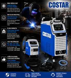 Équipement de soudage industriel Costar Flux Core sans gaz CO2 à double impulsion pour aluminium, 5 en 1, machine à <span class=keywords><strong>souder</strong></span> MIG - Product Image 2