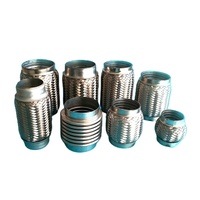 Pipa Knalpot Truk Temperatur Tinggi Double Braided Flex Pipe Ss201 304 409 2.0 Outer Wire Mesh Braided Exhaust Bellow untuk Mobil Truk