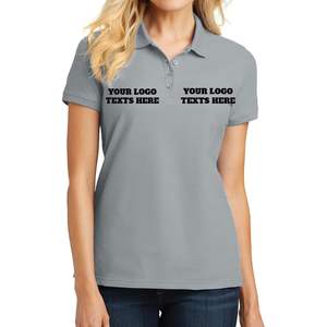 Personalizado L100 Señoras Logotipo Personalizado Texto Bordado Diseña Tu Propio Core Piqué Para Polos - Product Image 3
