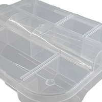 Boîte de rangement multifonctionnelle moderne carrée brillante en PP PVC, pliable, pour contenants alimentaires, accessoires de nail art, vis, perles