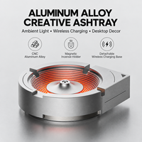 Cendrier créatif en aluminium CNC avec support magnétique pour encens, décoration de bureau moderne de style Bauhaus pour le bureau et la salle de séjour