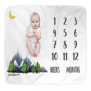 Regalo de ducha Mantas de hitos mensuales Súper suaves para bebés recién nacidos - Product Image 1