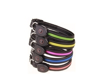Collier LED pour chien/chat, rechargeable par USB, imperméable, en nylon, simple, réfléchissant, clignotant, lumineux, sécurité nocturne, promenade en extérieur