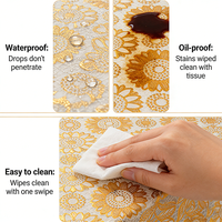 Nouvelle Arrivée 2026 – Nappe en PVC Doré Imperméable et Anti-Huile à Motifs Floraux, Jetable, avec Logo Personnalisé pour Restaurants – Vente en Gros