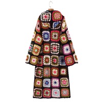 Kunden spezifische High-End gestrickte Damen Häkel Cardigan Sweater Baumwolle Strick Hand Häkeln Lange Cardigan für Frauen