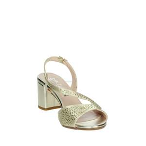 Cinzia <b>Soft</b> Donna Heeled Sandals Platino 35mm Block Heel Women's <b>Shoes</b> - Product Image 4